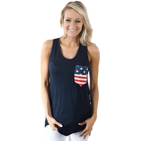 True Rock USA Tank Top Racerback Tank Bow Detail Red/Wht/Blu sz M-L NEW - Picture 1 of 6